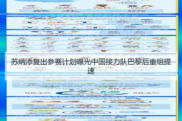苏炳添复出参赛计划曝光中国接力队巴黎后重组提速